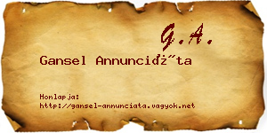 Gansel Annunciáta névjegykártya